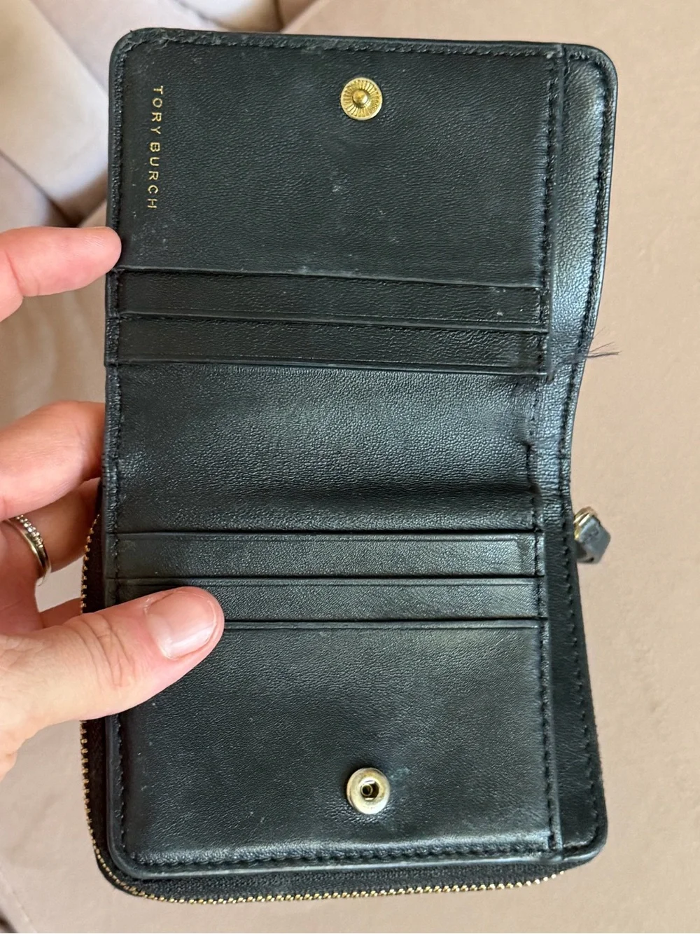 Tory Burch leather has
